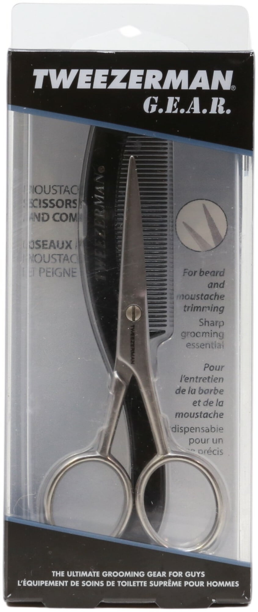 Tweezerman G.e.a.r. Men's Moustache Scissors And Comb Mustache Scissor