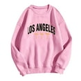thumbnail image 4 of zaveiop Women's Los Angeles West Coast Graphic Sweatshirts Oversized Long Sleeve Sweatshirt Pullover Tops (Z-Pink, S), 4 of 4