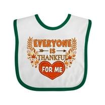 Inktastic Everyone is Thankful for Me with Heart and Leaves Boys or Girls Baby Bib