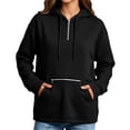 thumbnail image 6 of Women's Casual Zip-Up Hoodie Long Sleeve Solid Loose Fit, 6 of 6
