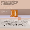 thumbnail image 6 of Stufurhome Wooden Jewelry Box with Mirror and 12 Hooks, Brown Jewelry Box for Woman with Velvet Lining, 6 of 9