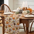 thumbnail image 3 of ERUNPONLY Orange Pumpkins Fall Table Runner - 60 Inch Long Thanksgiving Coffee Rustic Berry Rustic Cotton Linen Blended Dress Scarves Farmhouse Table Runner for Kitchen Dining, Coffee Table, 13"x60", 3 of 8