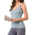 thumbnail image 4 of INSPIRE CHIC Womens Camisole V Neck Sleeveless Cami Undershirt Spaghetti Strap Tank Pajama Tops XS Blue, 4 of 6