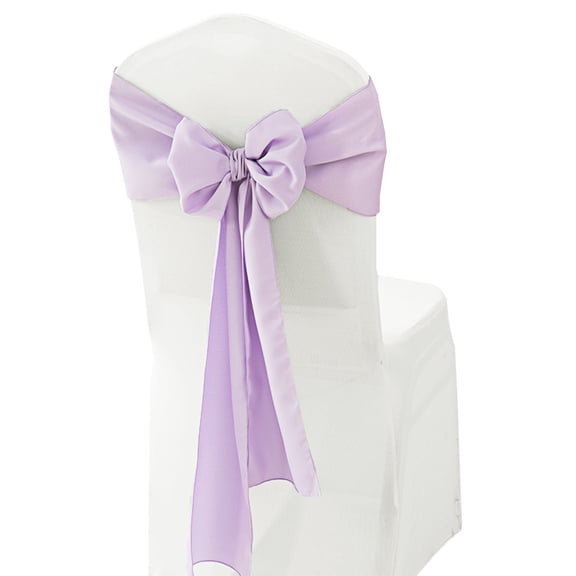 Wedding Linens Inc. (10 pcs) 8" x 108" Polyester Premium(200 GSM) Cotton Chair Sashes for Wedding, Events, Party Décor use - Lavender