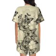 thumbnail image 4 of Womens Pajama Sets With Pocket, Vintage Floral (4) Lounge Sets Short Sleeve Sleepwear PJ Sets for Women, 4 of 6