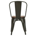 thumbnail image 6 of Topbuy Set of 4 Style Metal Dining Side Chair Wood Seat Stackable Bistro Cafe New, 6 of 10