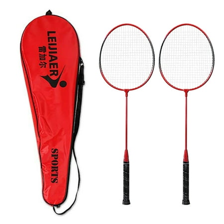2 Player Badminton Racket Set Indoor Outdoor Sports Students Children Practice Badminton Racquet with Cover