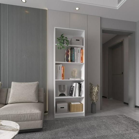 CoSoTower White 5-Shelf Bookcase