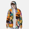 thumbnail image 2 of Vsdgher Abstract Musical Faces Print Adult Hoodie Shirts Rash Guard for Men Women,Long Sleeve Sun Protection Fishing Shirts for Athletic Running Swim-Small, 2 of 7