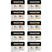 Gigastone 8GB MLC Micro SD Card, 10x High Endurance 4K Video Recording, Security Cam, Dash Cam, Surveillance Compatible 90MB/s, U3 C10, 10 Pack (10x8GB)