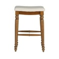 thumbnail image 2 of Linon Marino Backless Wood Bar Stool, 30" Seat Height, Walnut Finish with Ivory Fabric, 2 of 13