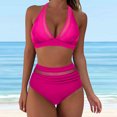 thumbnail image 5 of Fvwitlyh Swimsuits For Women 2 Piece Women High Waisted Bikini Push Up Two Piece Swimsuits Vintage Swimsuit Two Piece Retro Ruched High Waist Print Bikini Set, 5 of 5