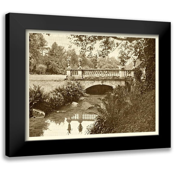 unknown 14x12 Black Modern Framed Museum Art Print Titled - Sepia Garden View V
