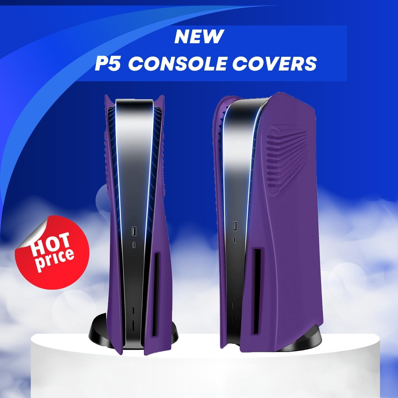 Enhanced Console Cover Plates for PS5 Disc Edition Durable Shockproof Faceplate with Fan Vents, Anti-Scratch Protection, and Sleek ABS Shell for PlayStation 5-Purple