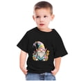 thumbnail image 2 of Penkiiy T-Shirts de Pâques pour Enfants Garçons Filles Mode Mignon Nain de Pâques Imprimé Col Rond Manches Courtes 3 Ans Noir, 2 of 4