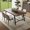 Brown, variant on Senfot Chinese Simple Long Dining Table- MDF Tabletop with Iron Metal Legs- Home Dining Room Furniture- Natural Wood Tone