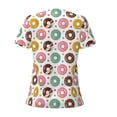 thumbnail image 3 of Uemuo Colorful Donuts Drawing Women's Deep V-Neck Low Cut Tops - Casual Loose Fit with Stainless Steel Loop, Soft, Breathable, Perfect for Office, Travel, and Daily Wear-X-Large, 3 of 5
