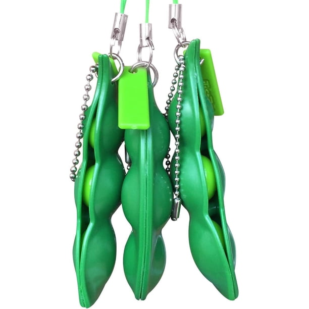 llaveros de edamame, juguetes antiestrés, llavero de guisante, llavero de soja, regalo