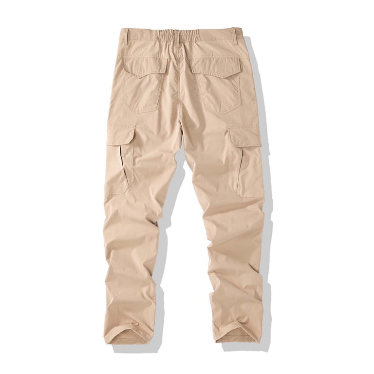 Enjoytime Tactical Cargo Pants for Men Solid Color Straight Casual