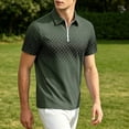 thumbnail image 5 of FRSASU Polo Shirts for Men Loose Fit Short Sleeve Contrast Color Print Quarter-Zip Golf Shirt Summer Spring Casual Tops Green, 5 of 6