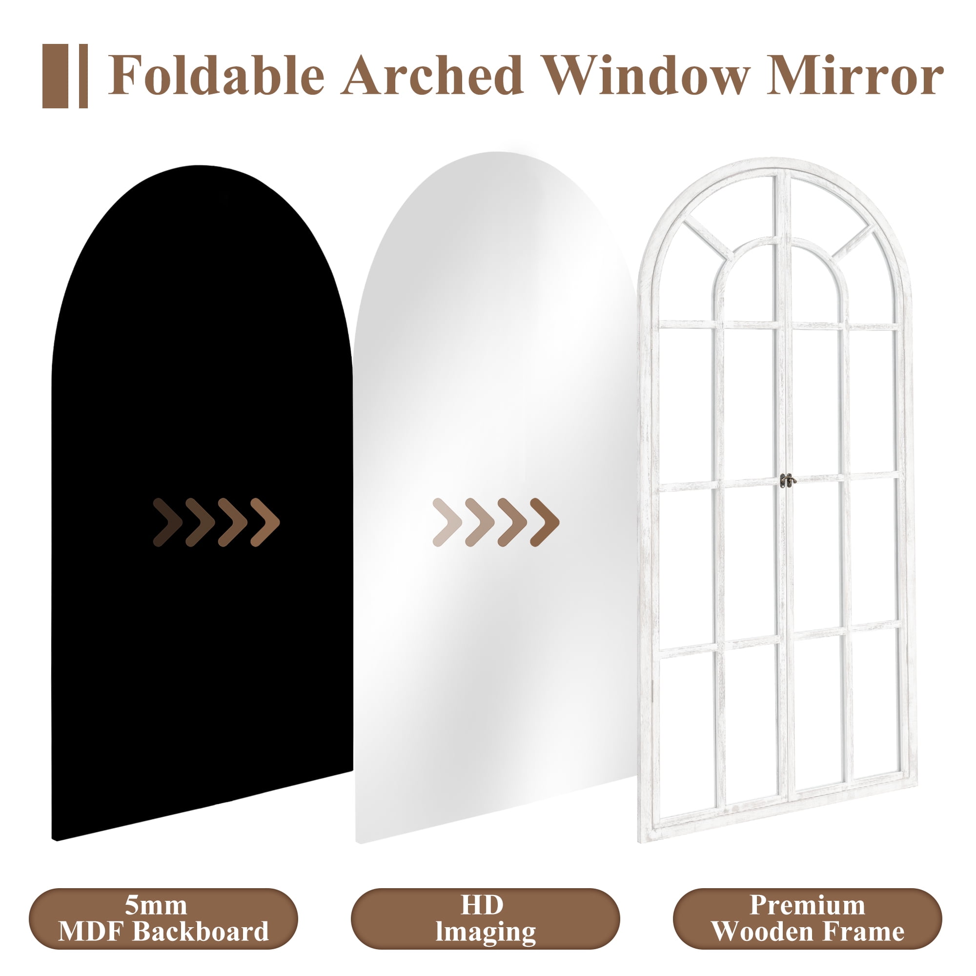 NeuType 32" x 71" White Modern Floor Mirror