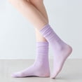 thumbnail image 5 of TNOBHG Summer Socks 1 Pair Women Socks Mid-tube Curled Edge Japanese Style Solid Color High Elasticity Anti-slip Thin Soft Breathable Sweat-absorption, 5 of 8