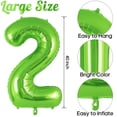 thumbnail image 3 of Event Decorations,Dinosaur Green Number 2 Balloon 40 Inch Big Large Foil Helium Green Number Balloon With 4 Pcs Dinosuar Dinosuar Set For 2 Year Old Birthday Decorations, 3 of 7