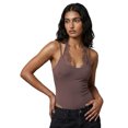 thumbnail image 1 of Gupgi Women Lace Halter Bodysuits Spaghetti Strap Backless Cami Top Summer Fitted Romper, 1 of 9