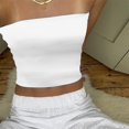 thumbnail image 5 of womens tank tops Strapless Striped Bandeau Tube Top Sleeveless Backless Casual Crop Top, 5 of 5