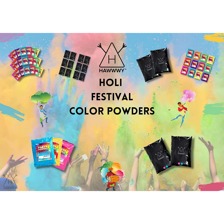 Hawwwy Color Powder (3) Pounds Pink, Blue, Yellow Packets of Colorful Powder, used for Color Run, Gender Reveal, Smoke