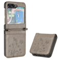 thumbnail image 1 of For Samsung Galaxy Z Flip5 5G Phone Case Imprinted PU Leather Coated PC Cover, 1 of 4
