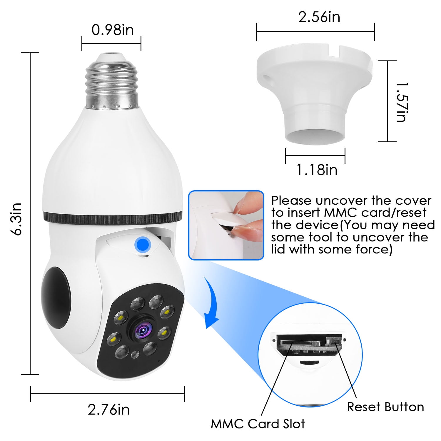 5G/2.4G 360° Wireless 1080p Security Camera Light Bulb Camera w/ Real-time Motion Detection