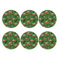 thumbnail image 2 of Pofeuu Flamingo Print Leather Coasters Set of 6, Round Cups Mugs Mat Pad for Home Kitchen Heat Resistant Drink Coasters,Round Shape, 2 of 7