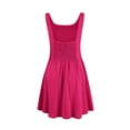 thumbnail image 5 of Sakmal Pleated Dresses for Women Elegant Solid Sports Sleeveless Comfort Fit Pink Mid-Length Slip Dress, 5 of 9