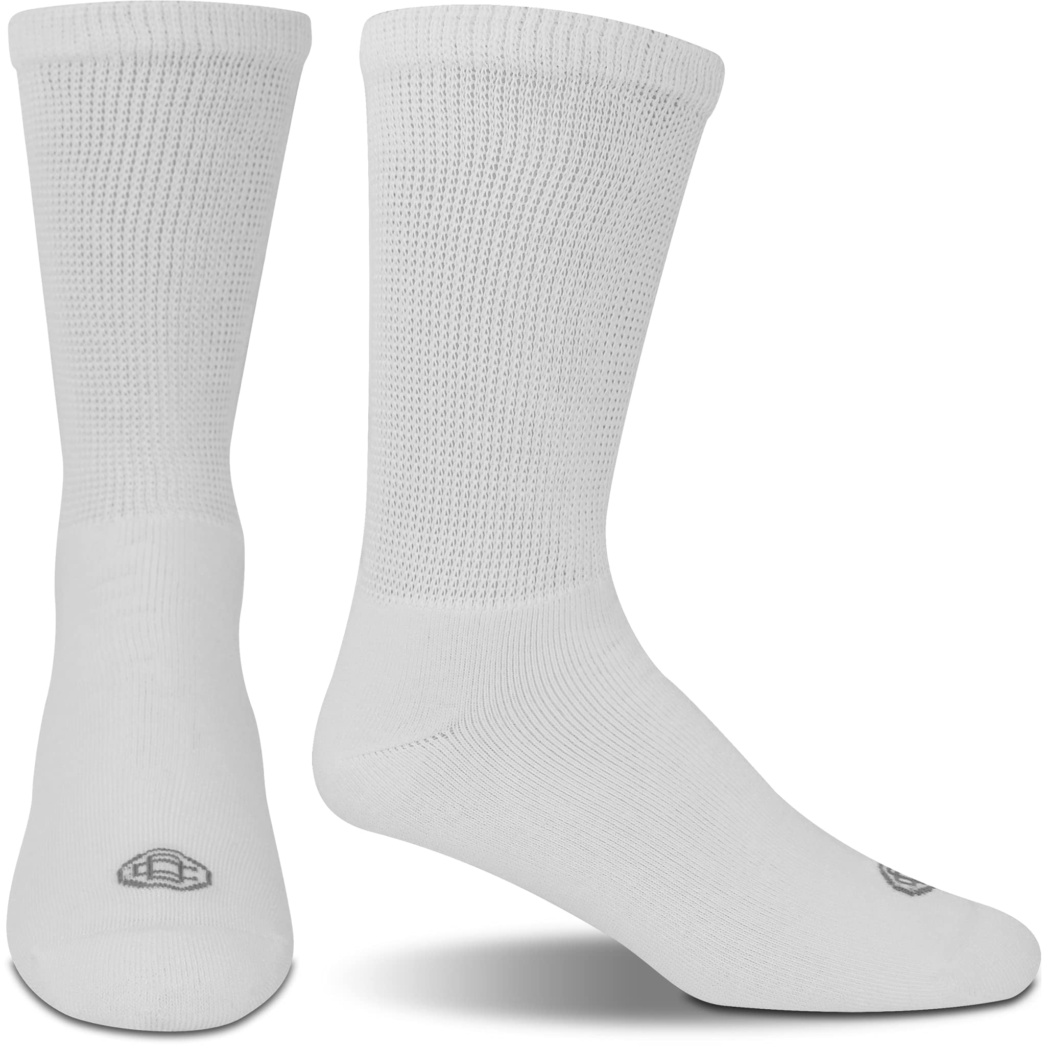 Physicians Choice 6-pr white crew 13-15 BIG MEN'S-Diabetic Cushioned socks 