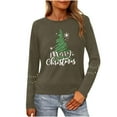 thumbnail image 2 of Craaazy Christmas Round Neck Long Sleeve Xmas Printed Shirts Funny Merry Christmas Sweatshirt Women's Tops Gifts, 2 of 9