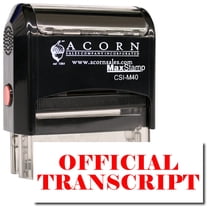 Large Self-Inking Official Transcript Stamp with Mint Green Ink