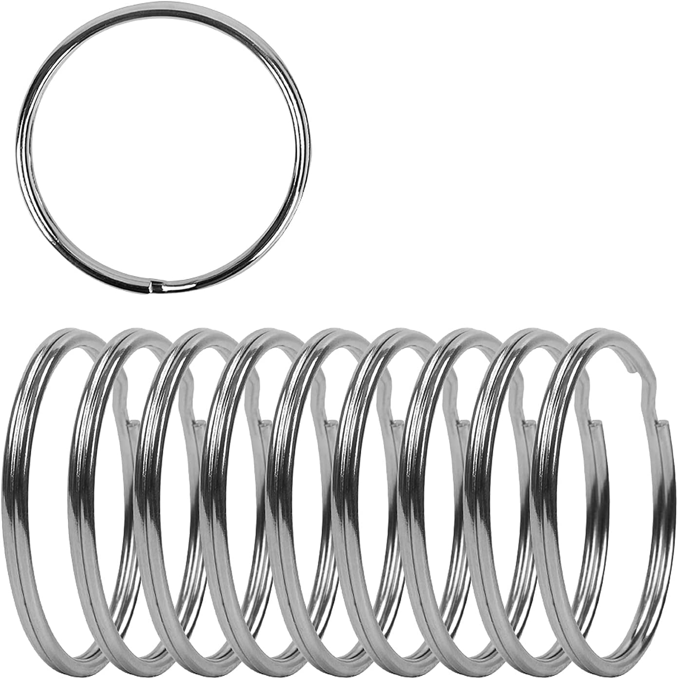 3 Inch Flat Key Rings Very Large Split Key Rings Silver Steel Round