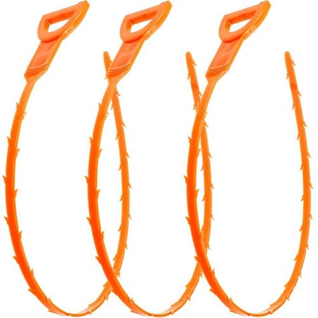 10 Adjustable Snake (QiShi 3 Pack Drain Snake Hair Drain Clog Tool, 19.6 Inch Drain Snake Drain Relief Cleaner Tool for Sink, Tube Drain)