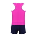 thumbnail image 4 of RUNQHUI Big Girls' Summer Two-Pieces Tankini Swimwear Rack Back Top with Boyshort Sets Rose 6, 4 of 5