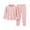 Pink, variant on BFHHYA Kids (1-12Y) Thermal Underwear Set Boys Girls Striped Long Sleeve Top & Elastic-Waist Cuffed Pants Loungewear Set Sleepwear for Fall/Winter