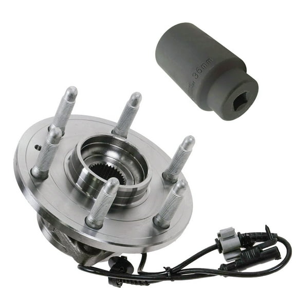 TRQ Front Wheel Hub & Bearing Assembly w/ 36mm Socket for Chevy GMC Cadillac 4x4 BHA84983 Fits select: 2007-2013 CHEVROLET SILVERADO, 2007-2014 CHEVROLET TAHOE