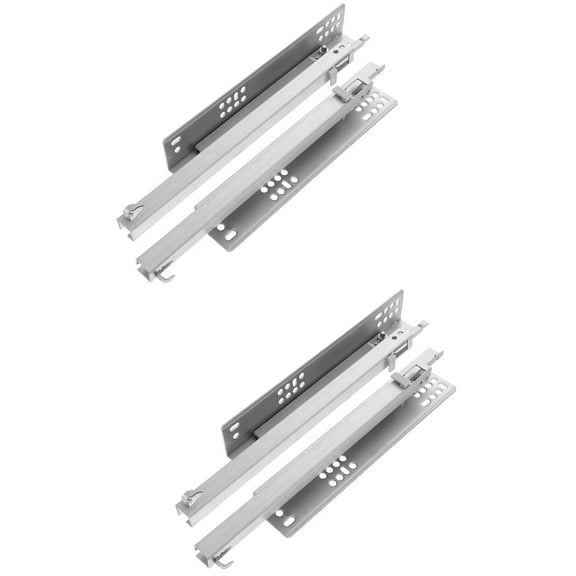 2 Pieces Drawer Rails Heavy Duty Slides Bottom Mount Silver