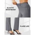 thumbnail image 5 of ZUTY 32" Yoga Dress Pants Women Flare Bootcut Leggings Stretch Office Business Casual Work Pants Belt Loops 4 Pockets Dark Grey XXXL, 5 of 7