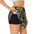 thumbnail image 2 of Disketp Tropical Flowers (2) Print Women's Shorts Workout Shorts for Athletic Gym Running Shorts with Phone Pockets, 2 of 8