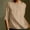 Khaki#1, variant on LEBONYARD Tops for Women 2024,Women's Solid Color Loose Round Neck Middle Sleeve Folded Cotton Linen Shirt Top Gray S