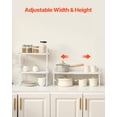 thumbnail image 4 of VEVOR Adjustable Kitchen Cabinet Shelf Organizer, Expandable 2 Tier Cabinet Shelf, Stackable Countertop Organizers and Storage Shelf Risers, Pantry Organizers for Kitchen Bathroom Office, White, 4 of 8