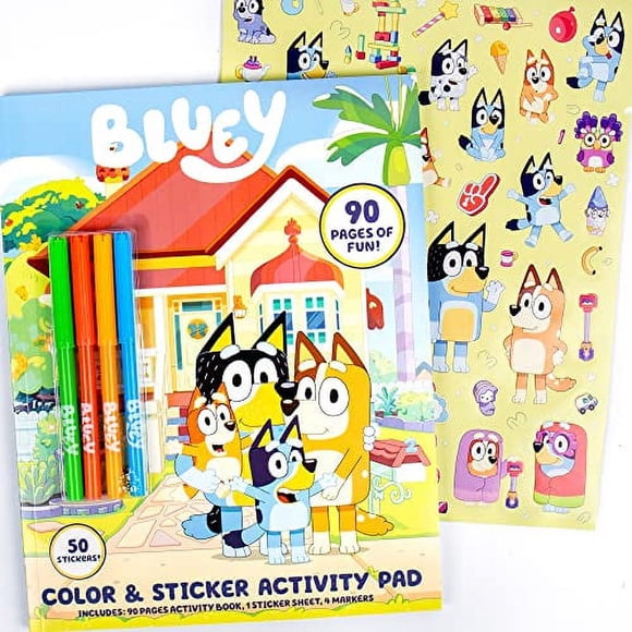Bluey Coloring & Activity & Sticker Book Great for at-Home Kids Activities Perfect Road Trip & Travel Activity Kit Screen-Free Fun Coloring Book for Ages 3 4 5 6