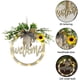 thumbnail image 3 of Letrero de bienvenida, corona de madera para puerta con luces LED, letrero decorativo de bienvenida, decoración colgante para puerta (bienvenida), 3 of 5