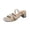 Beige, variant on Womens Slide Sandals Mid Heel Cross Strap Slip on Open Toe Casual Comfortable Walking Shoes for Spring Summer Outfits